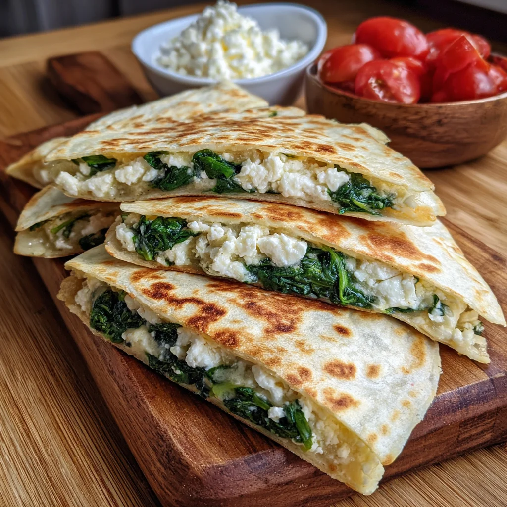 Spinach and Feta Quesadillas