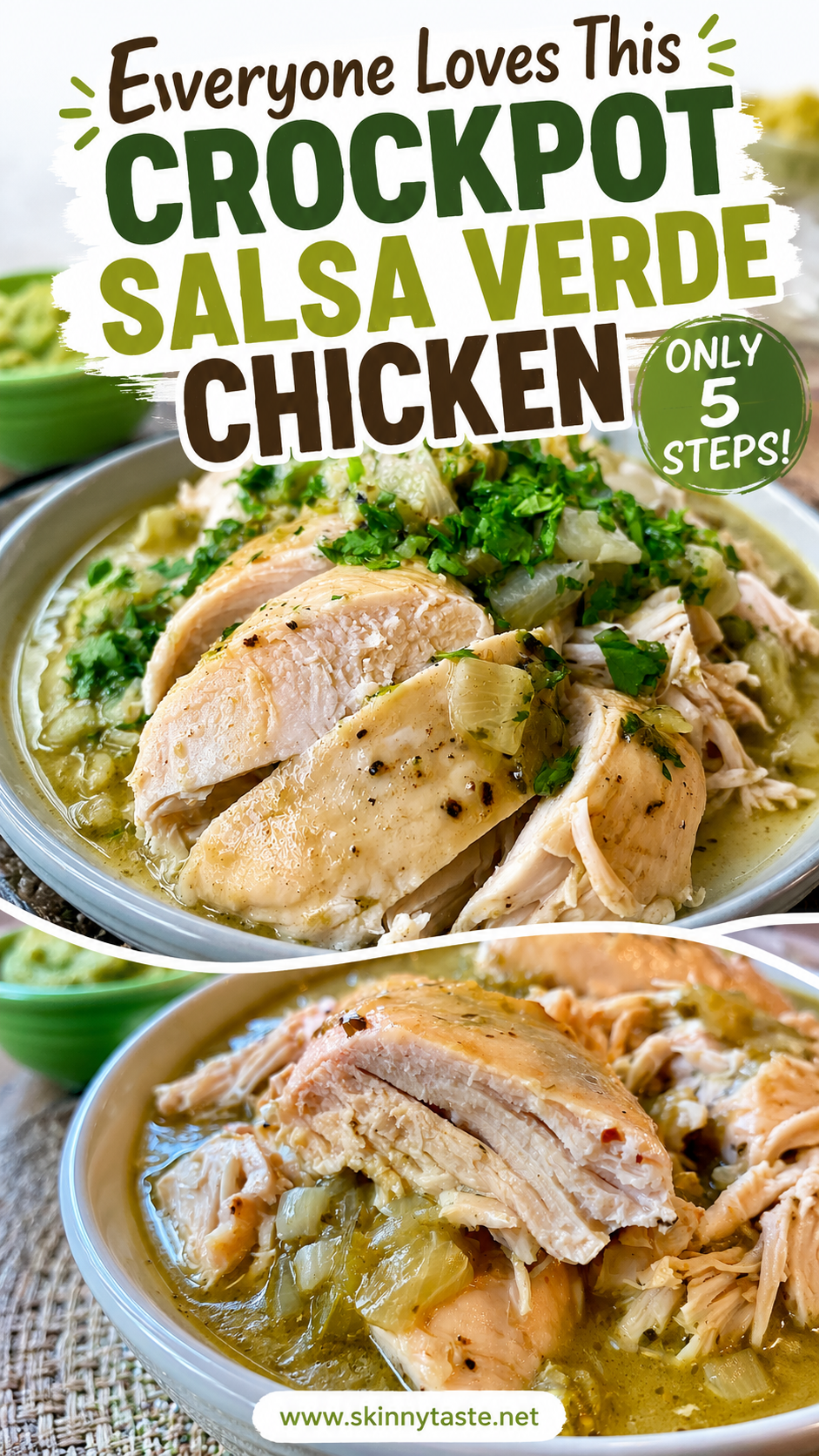 crockpot salsa verde chicken easy weeknight dinner with bold flavor 11 Everyone Loves This crockpot salsa verde chicken. Only 5 Steps.
