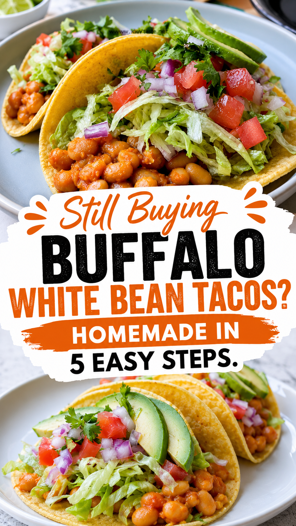 buffalo white bean tacos