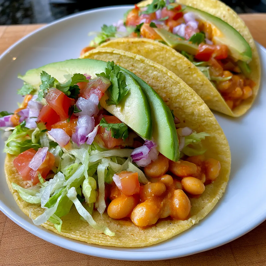 buffalo white bean tacos