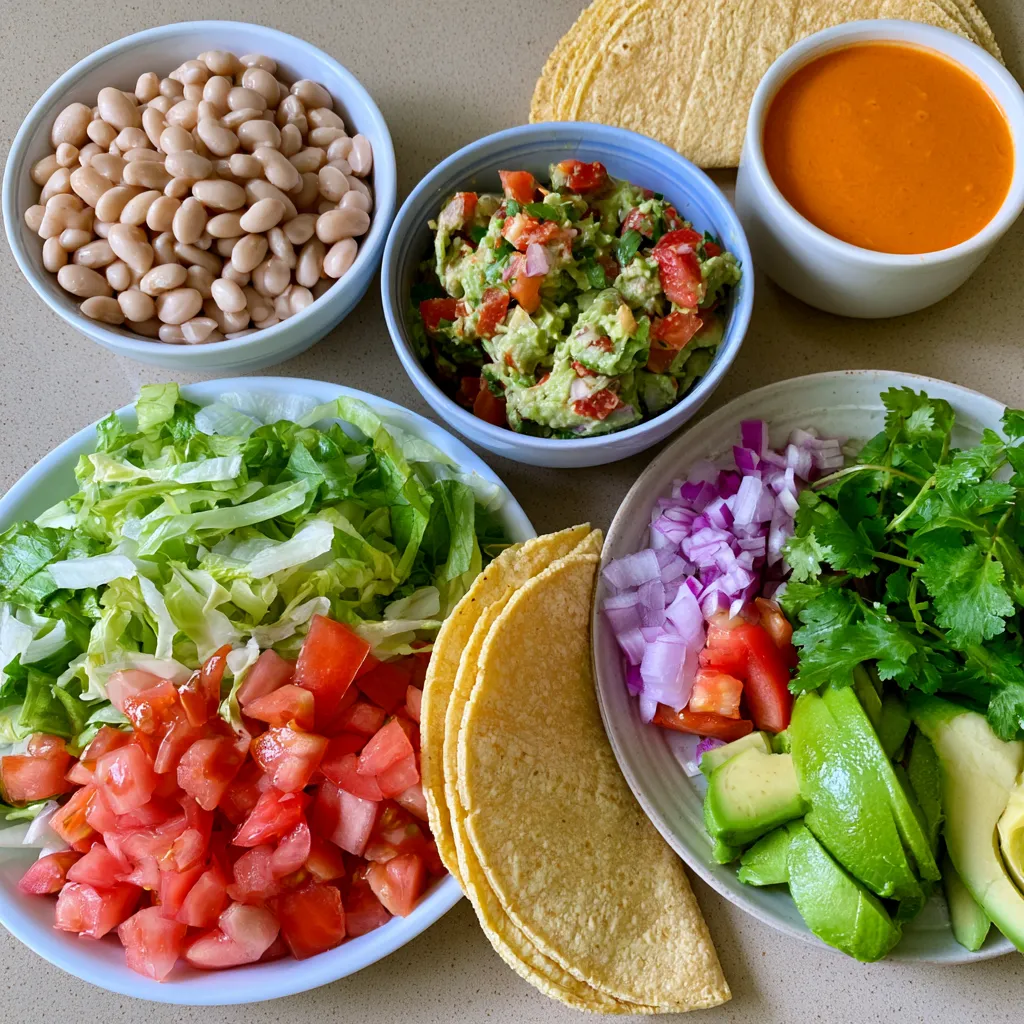 buffalo white bean tacos