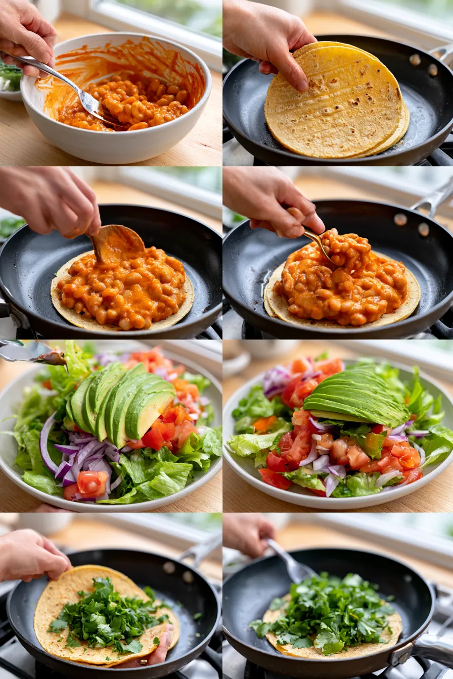 buffalo white bean tacos