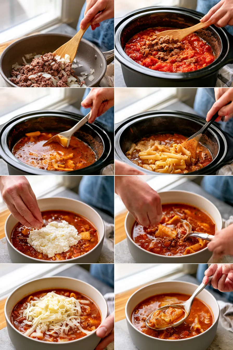 this crockpot lasagna soup offers protein comfort with gluten‑free pasta 8 crockpot lasagna soup
